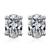 4-prong Oval Martini Moissanite Stud Earrings