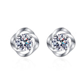 Floral Round Basket Stud Earrings