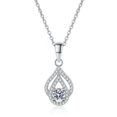 Double Layer Design Round Moissanite Pendant