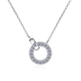 Double Round Moissanite Circle Eternity Pendant