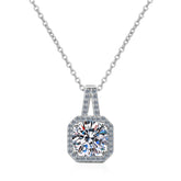Neat Angle Round Moissanite Pendant