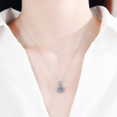 Neat Angle Round Moissanite Pendant