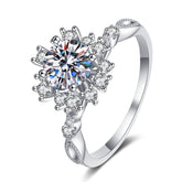Round Floral Inspired Moissanite Engagement Ring with Milgrain