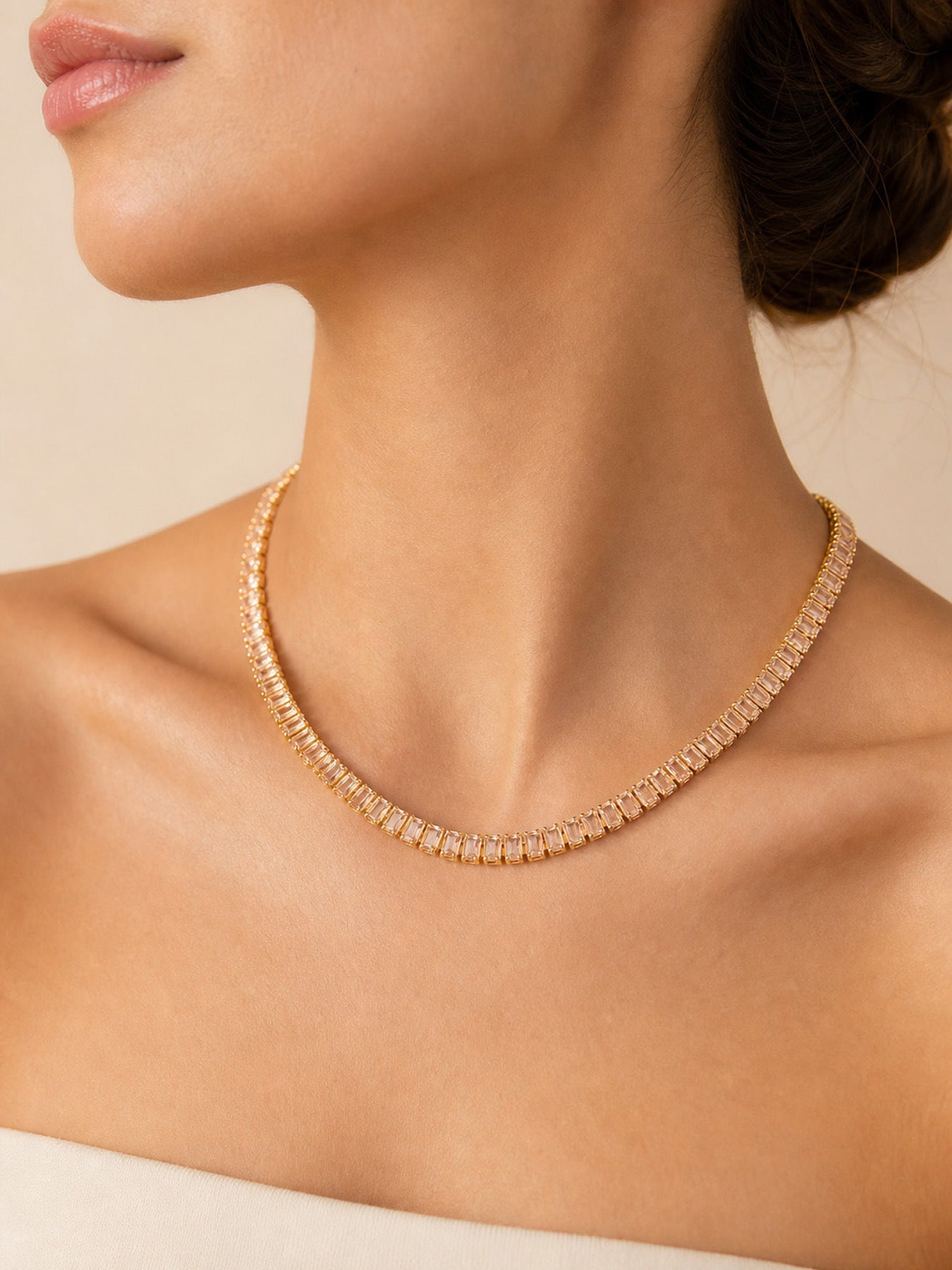 Baguette Gleam Tennis Necklace