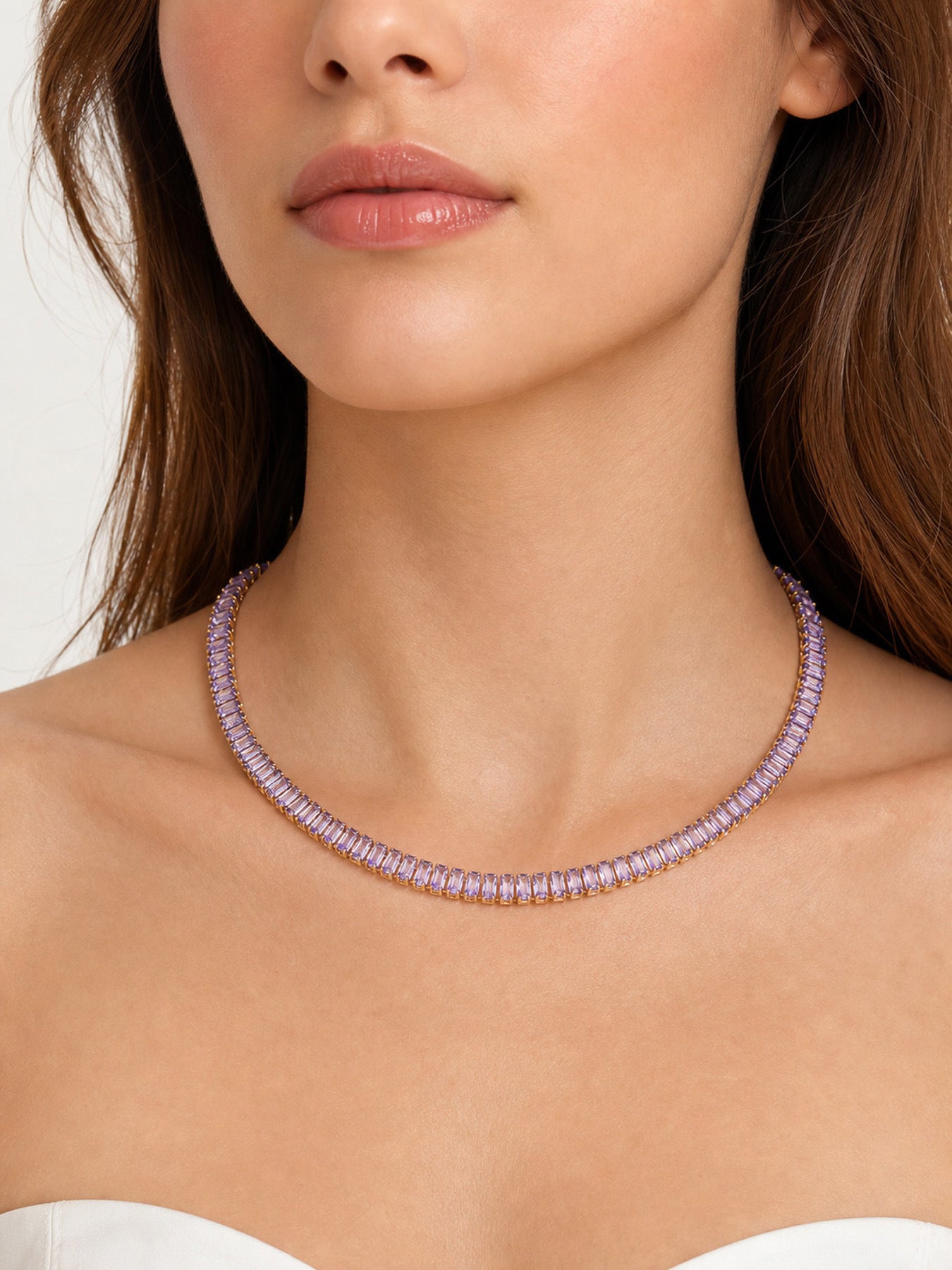 Baguette Gleam Tennis Necklace