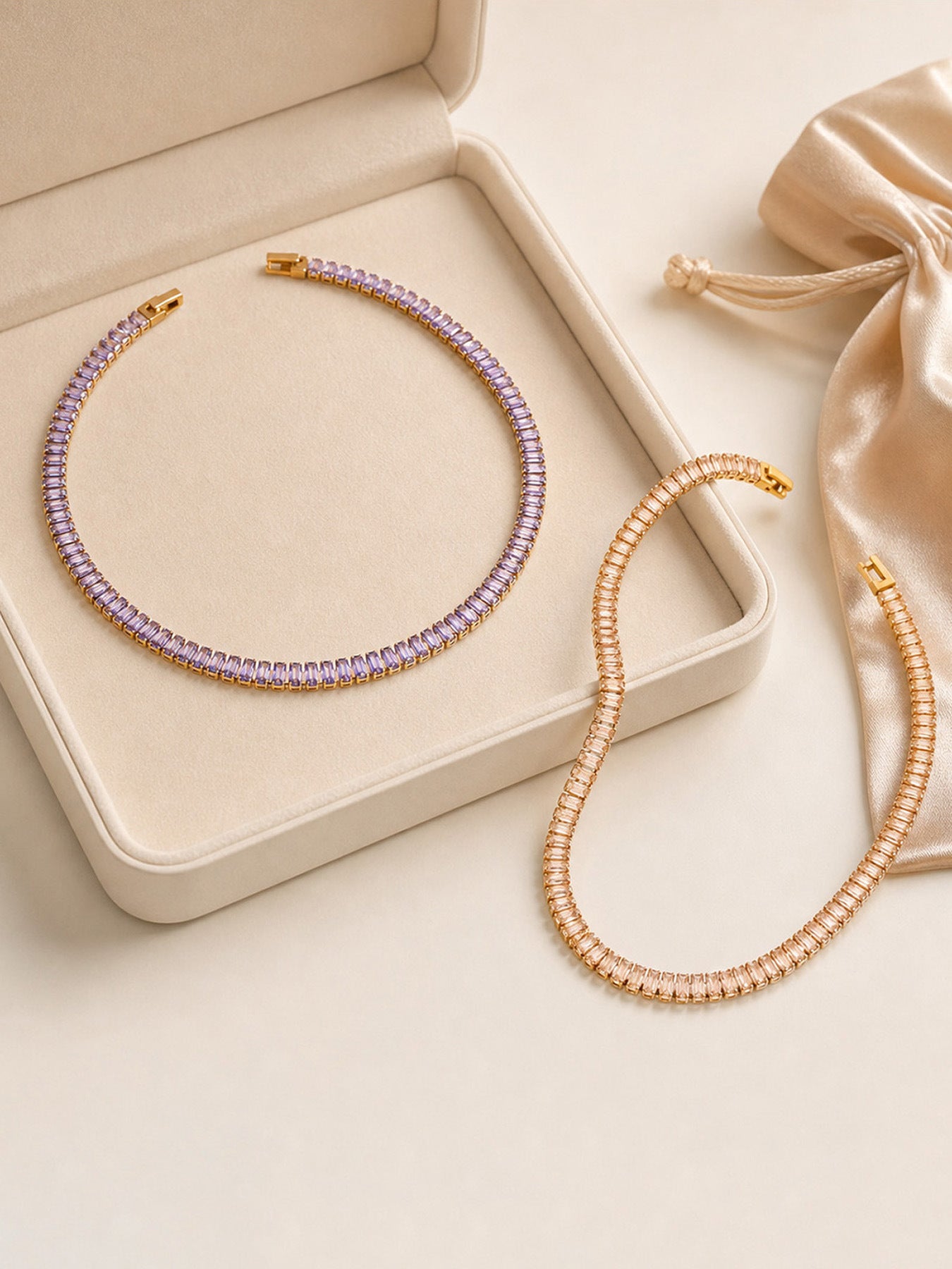 Baguette Gleam Tennis Necklace
