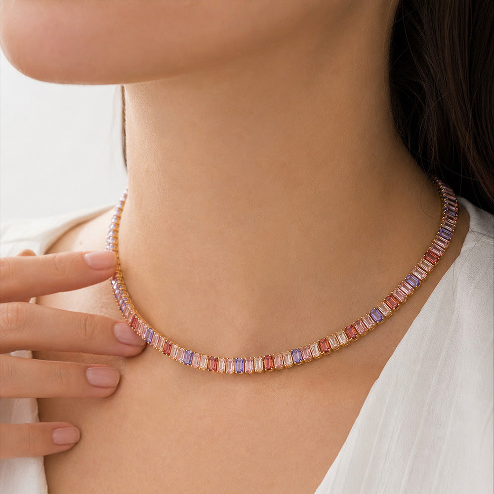 Baguette Gleam Tennis Necklace