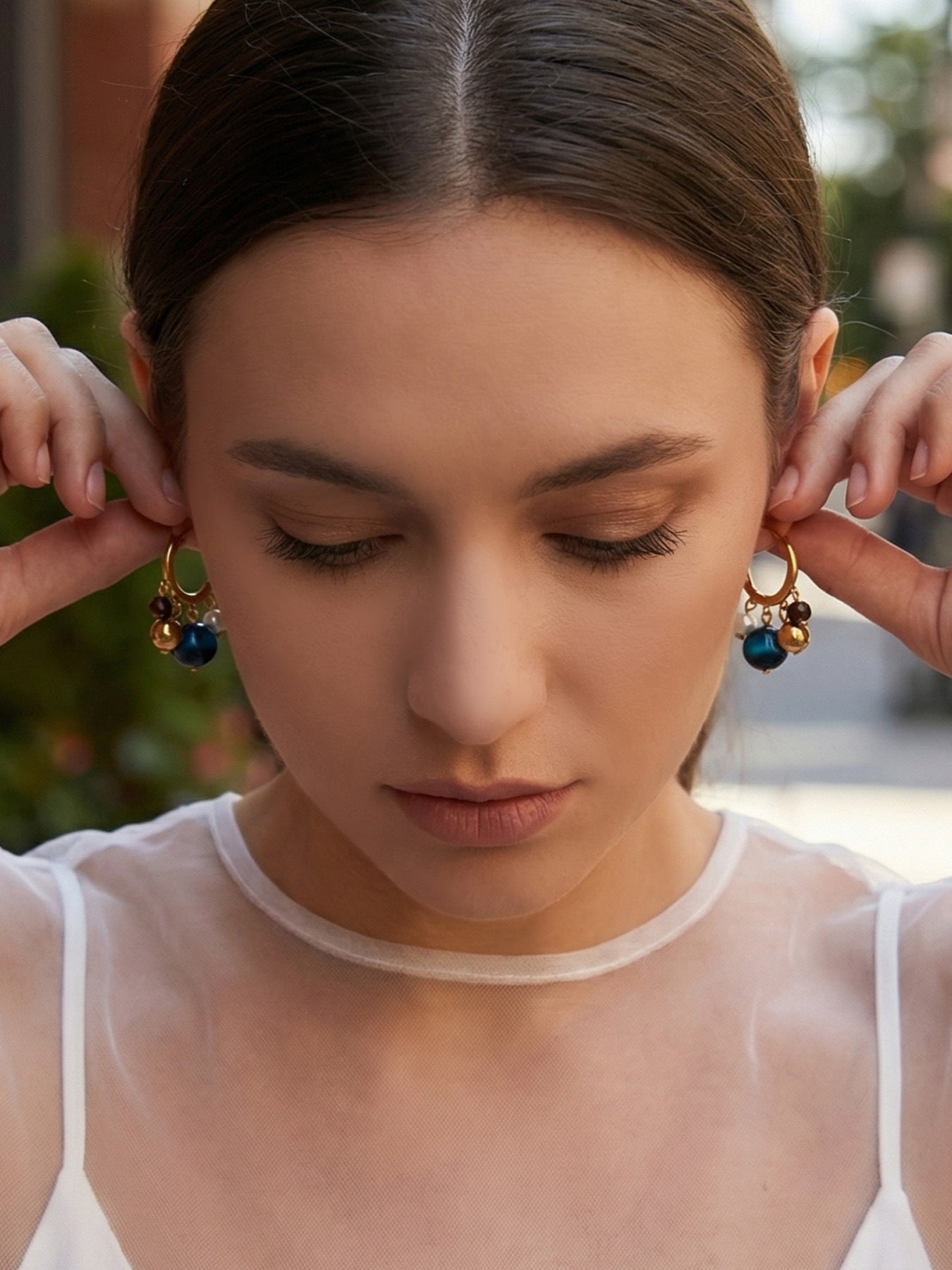 Terra Bead Drop Earrings