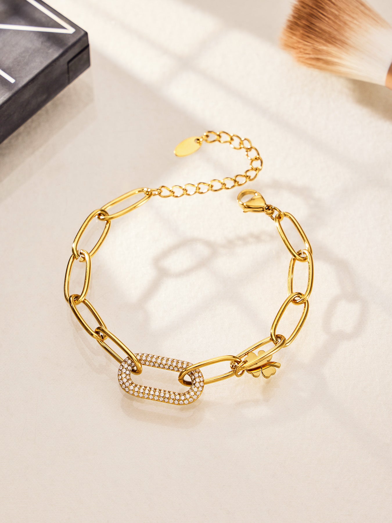 Lucky Clover Paperclip Bracelet