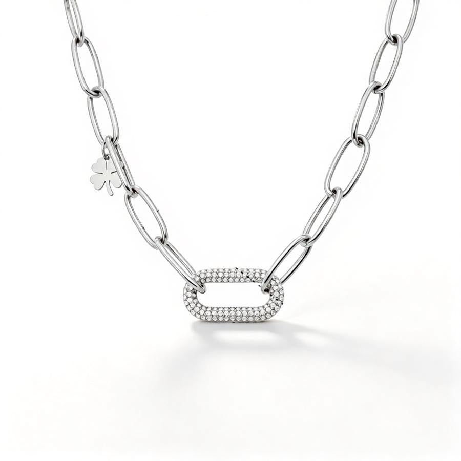 Lucky Clover Paperclip Necklace