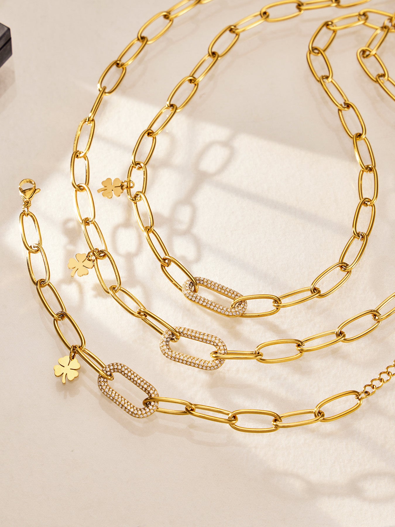 Lucky Clover Paperclip Bracelet