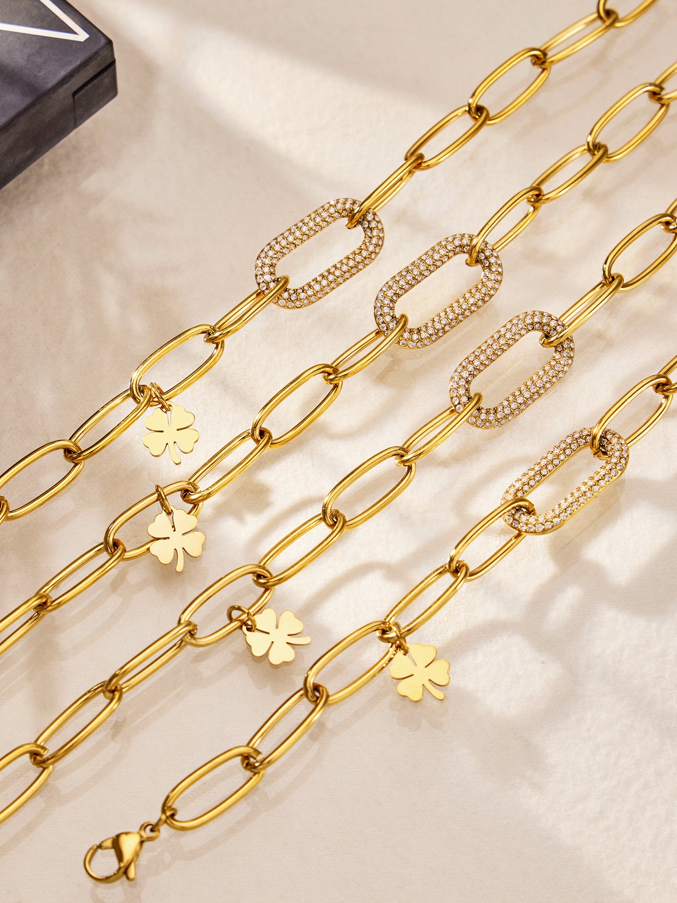 Lucky Clover Paperclip Bracelet