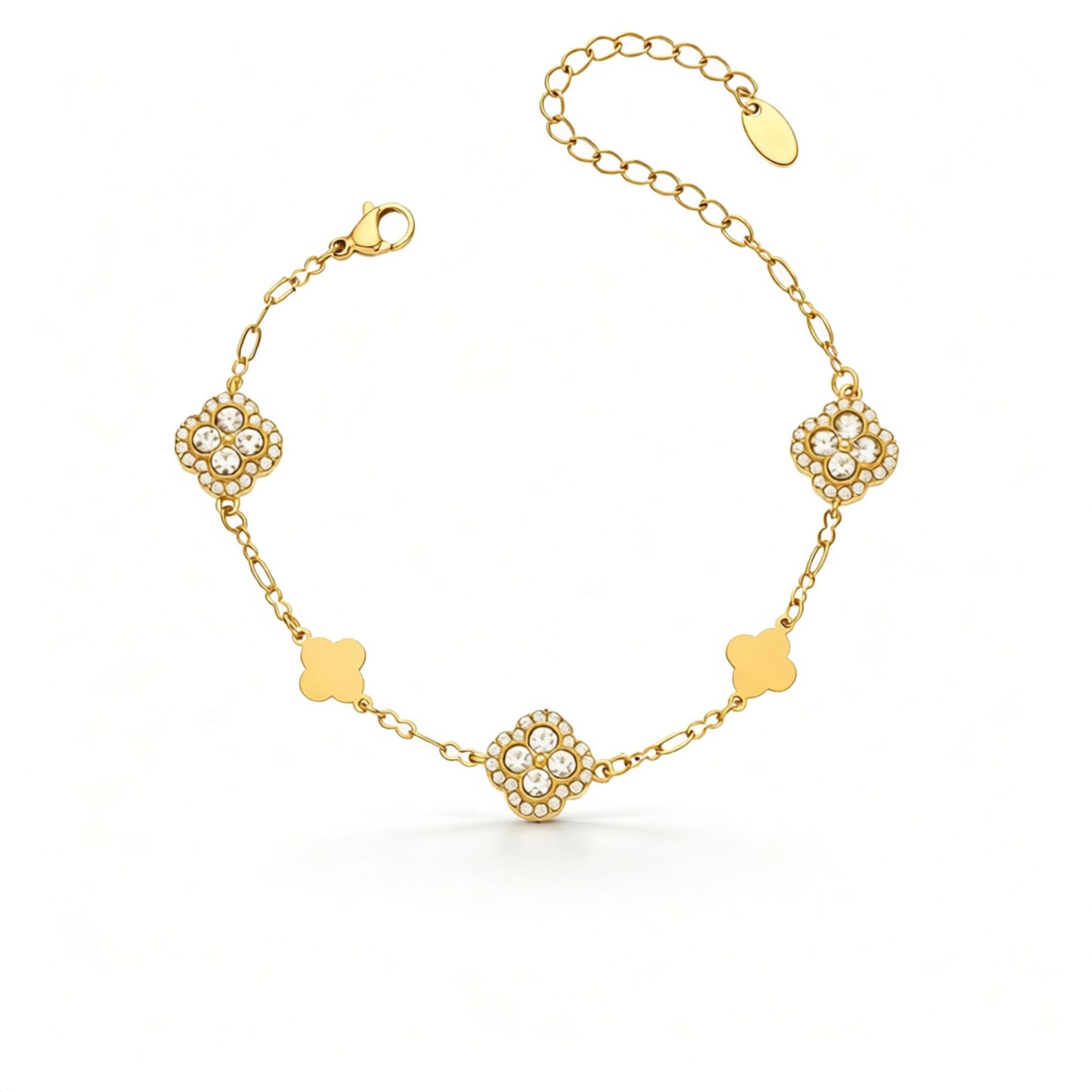 Vintage Pave Clover Bracelet