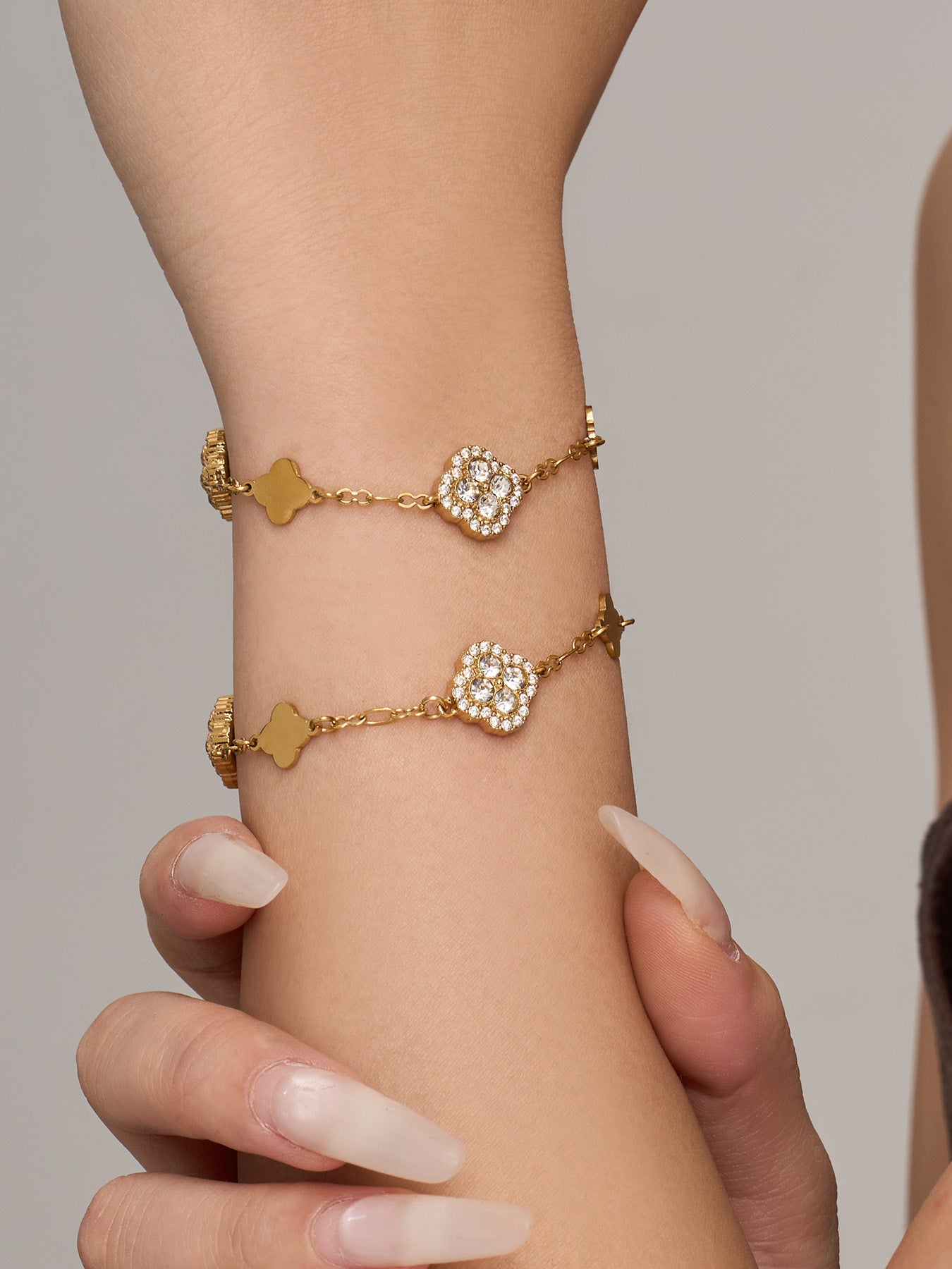 Vintage Pave Clover Bracelet