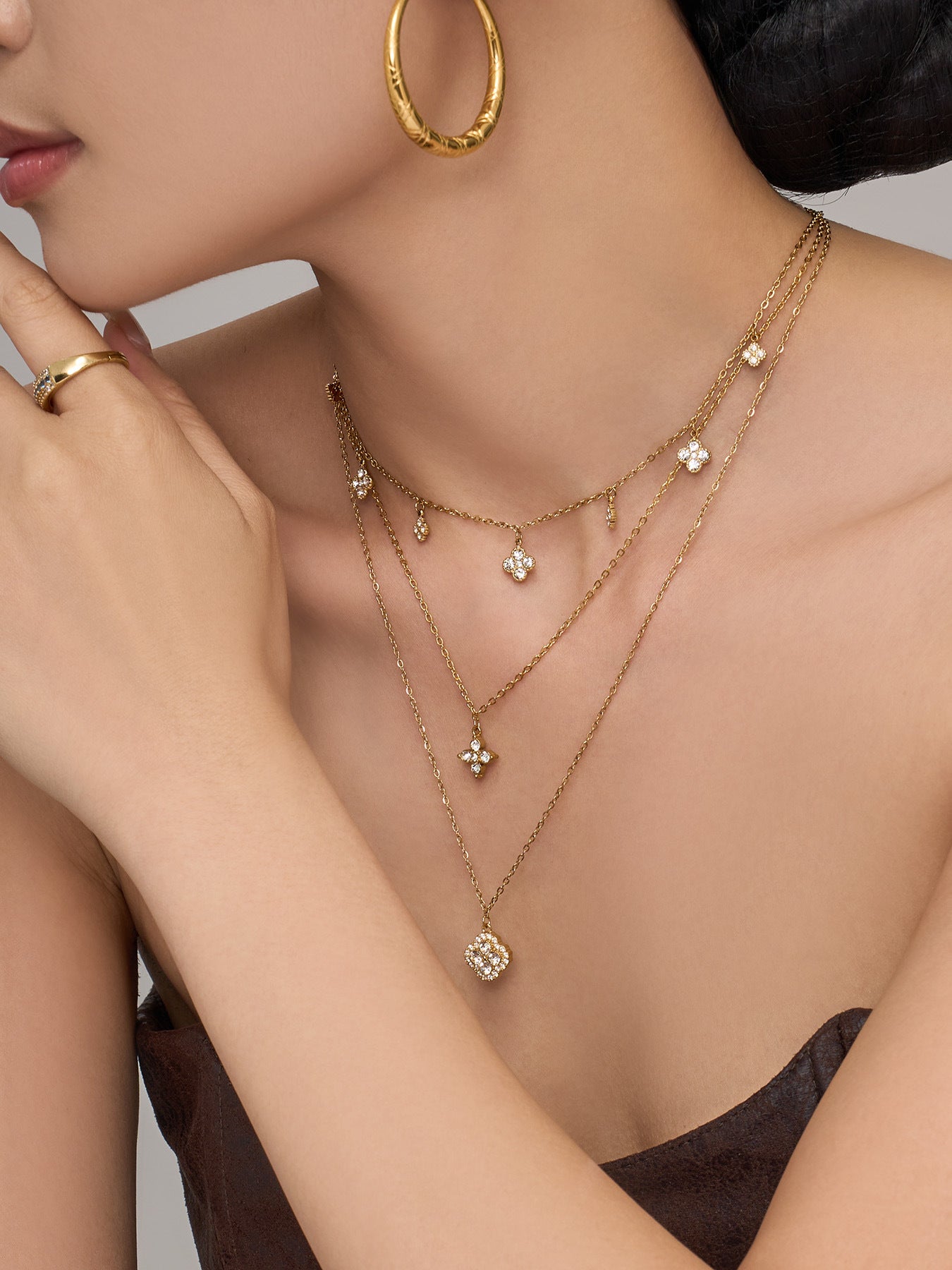 Double Layer Clover Necklace