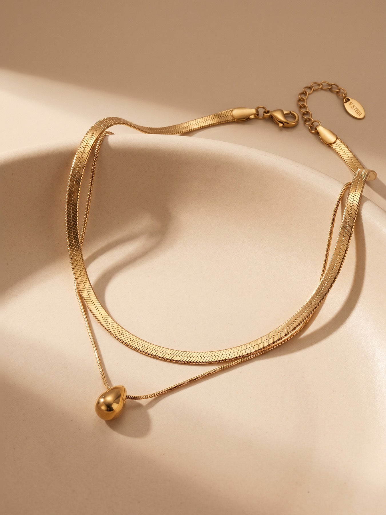 Teardrop Double Snake Chain