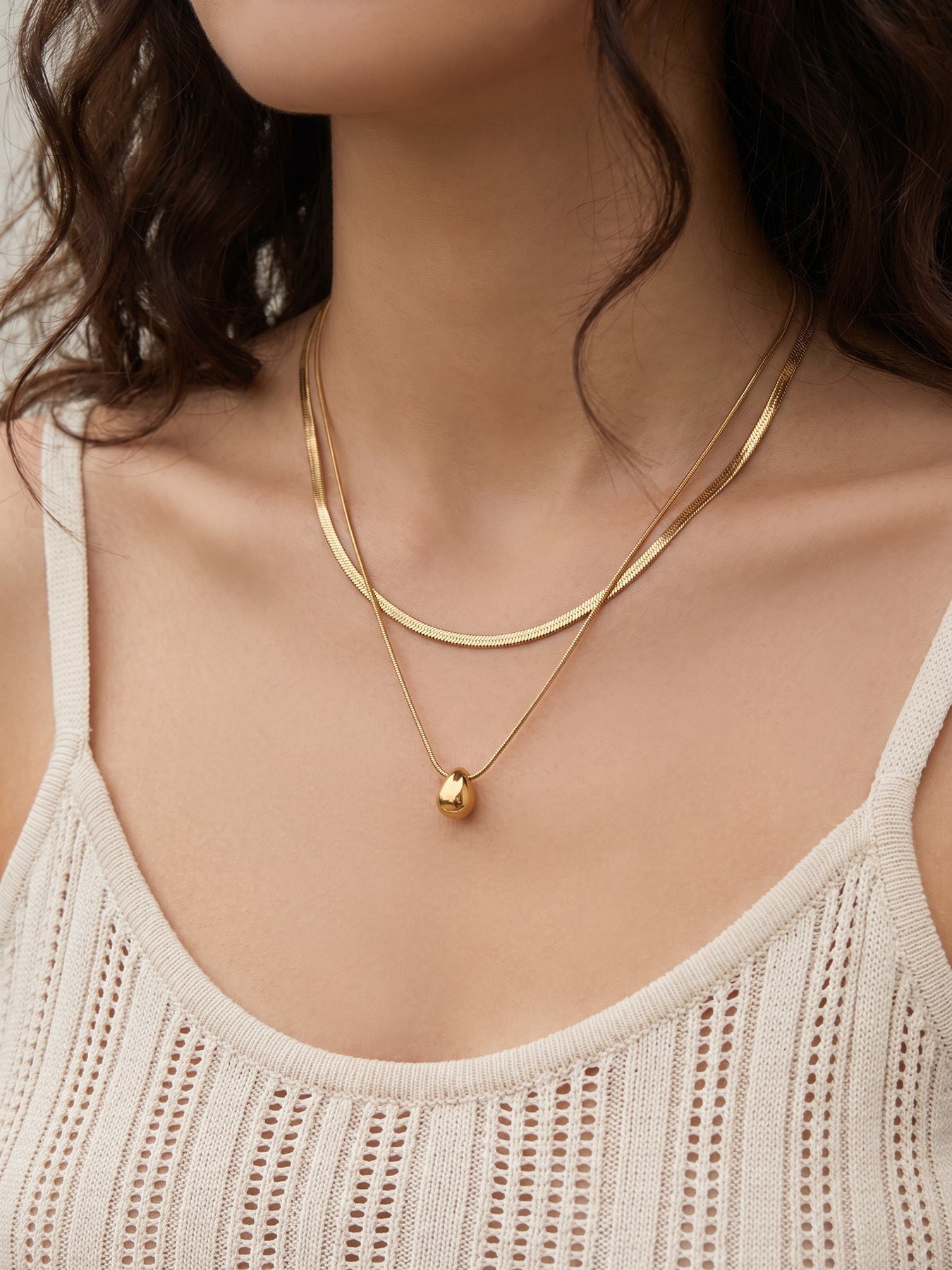 Teardrop Double Snake Chain