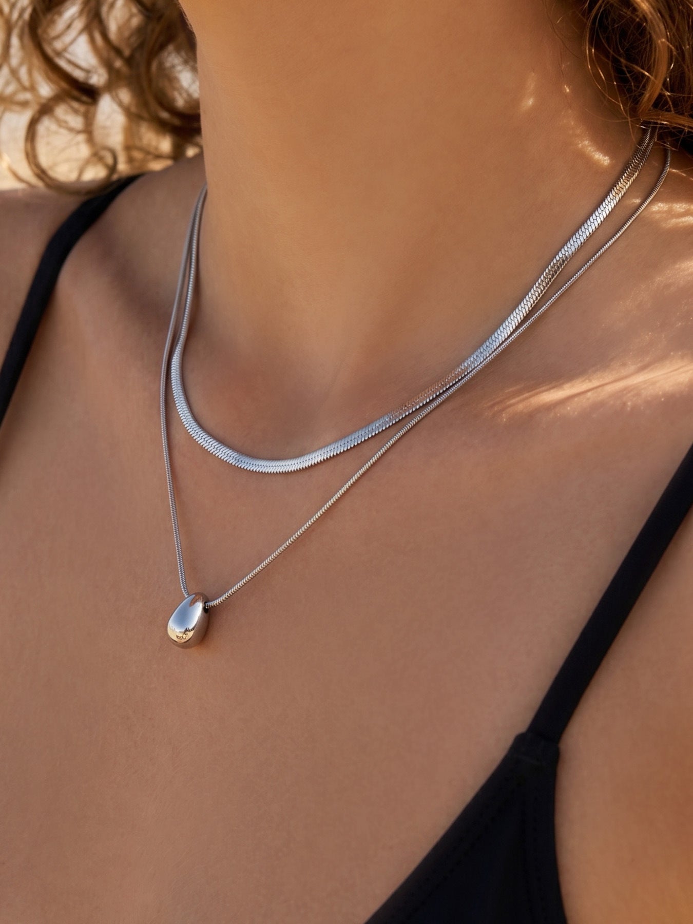 Teardrop Double Snake Chain