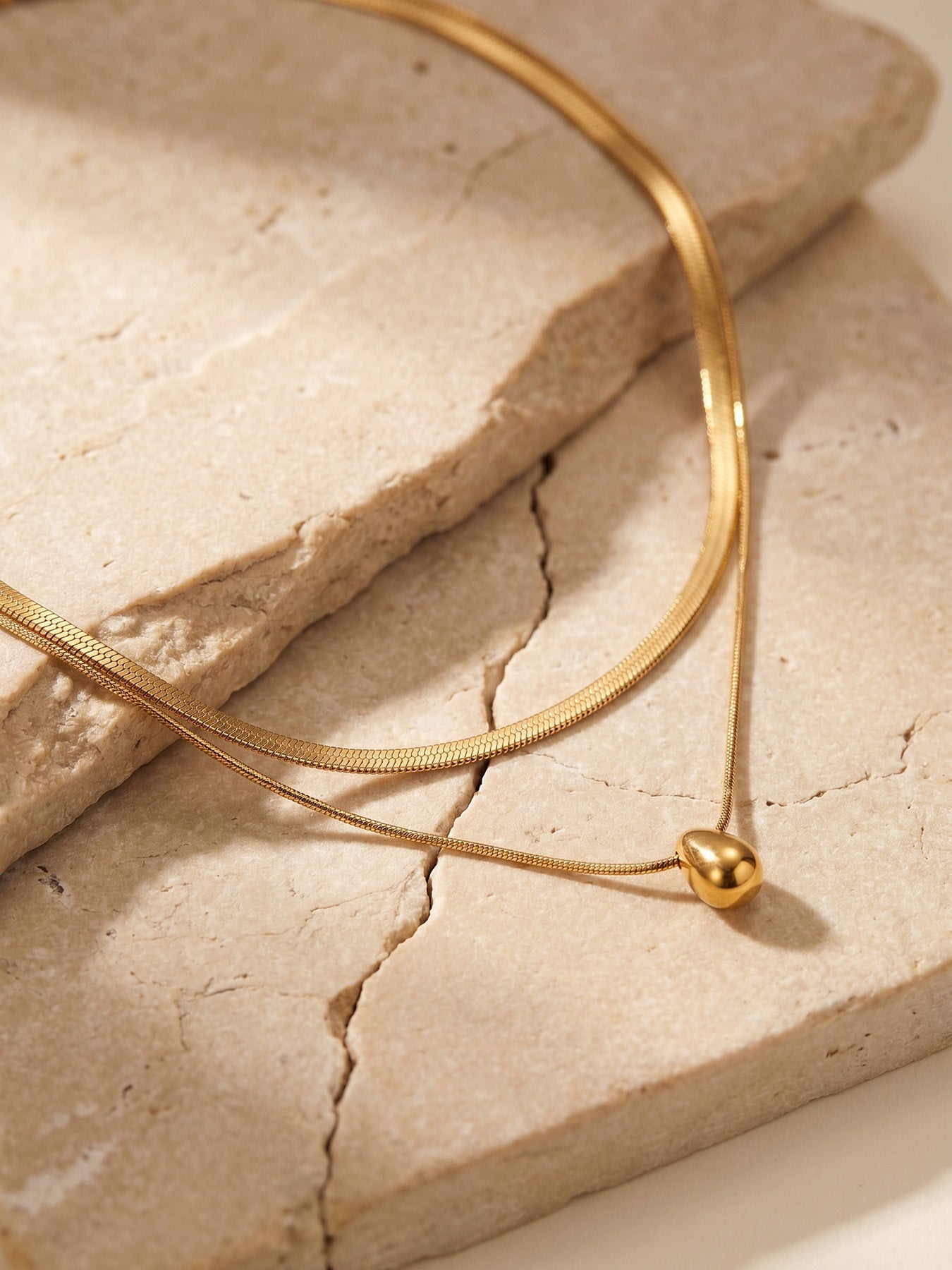 Teardrop Double Snake Chain