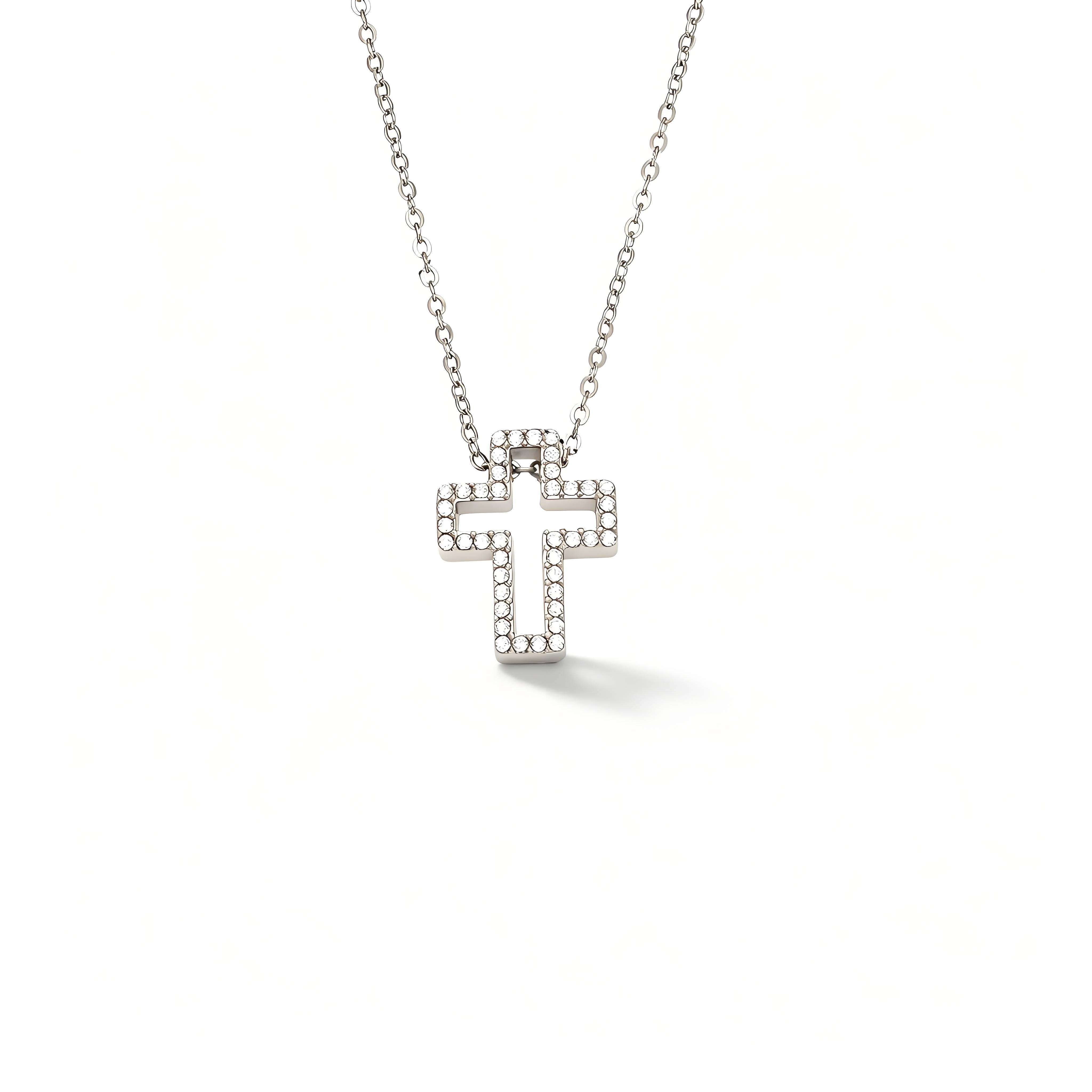 Open Frame Cross Necklace