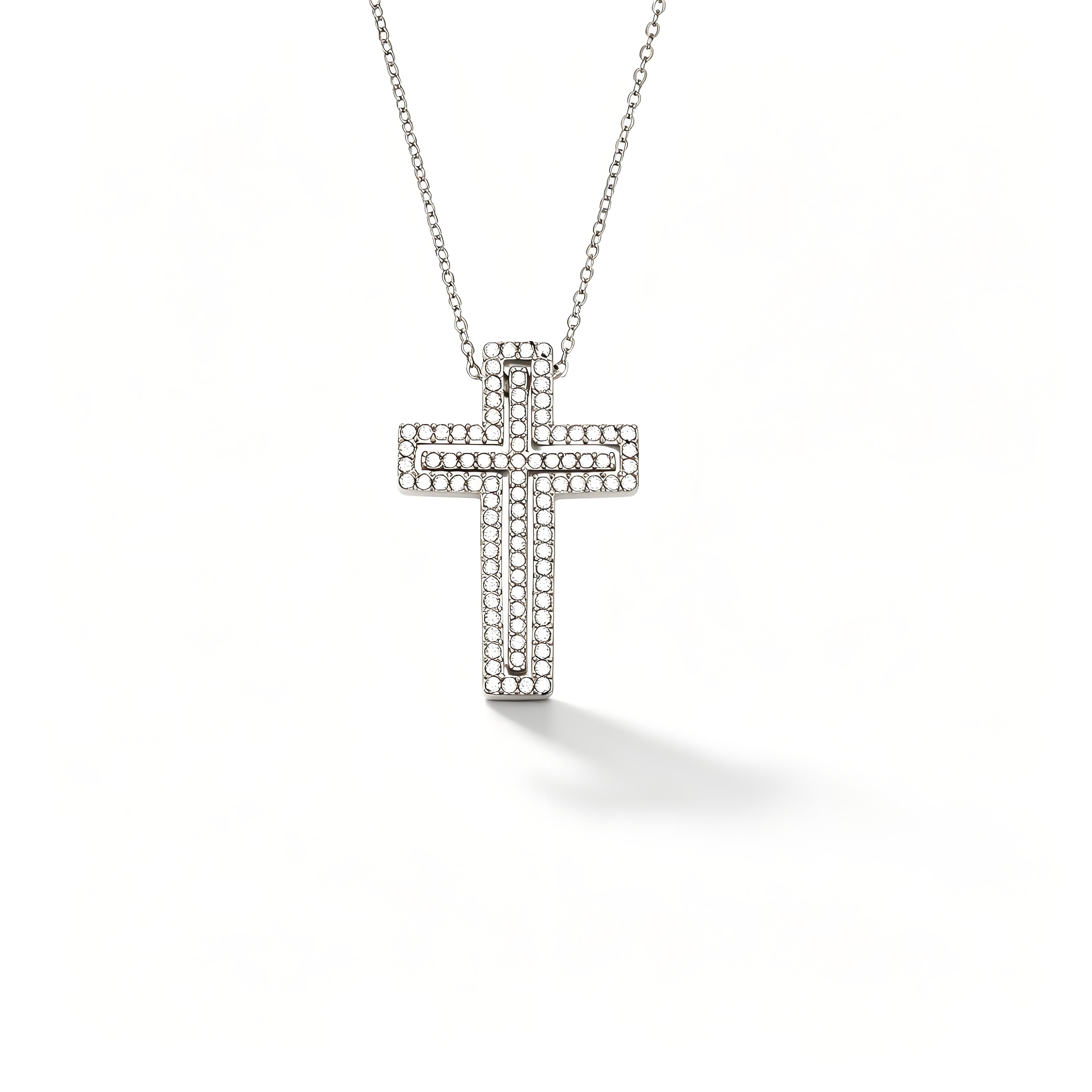 Open Frame Cross Necklace