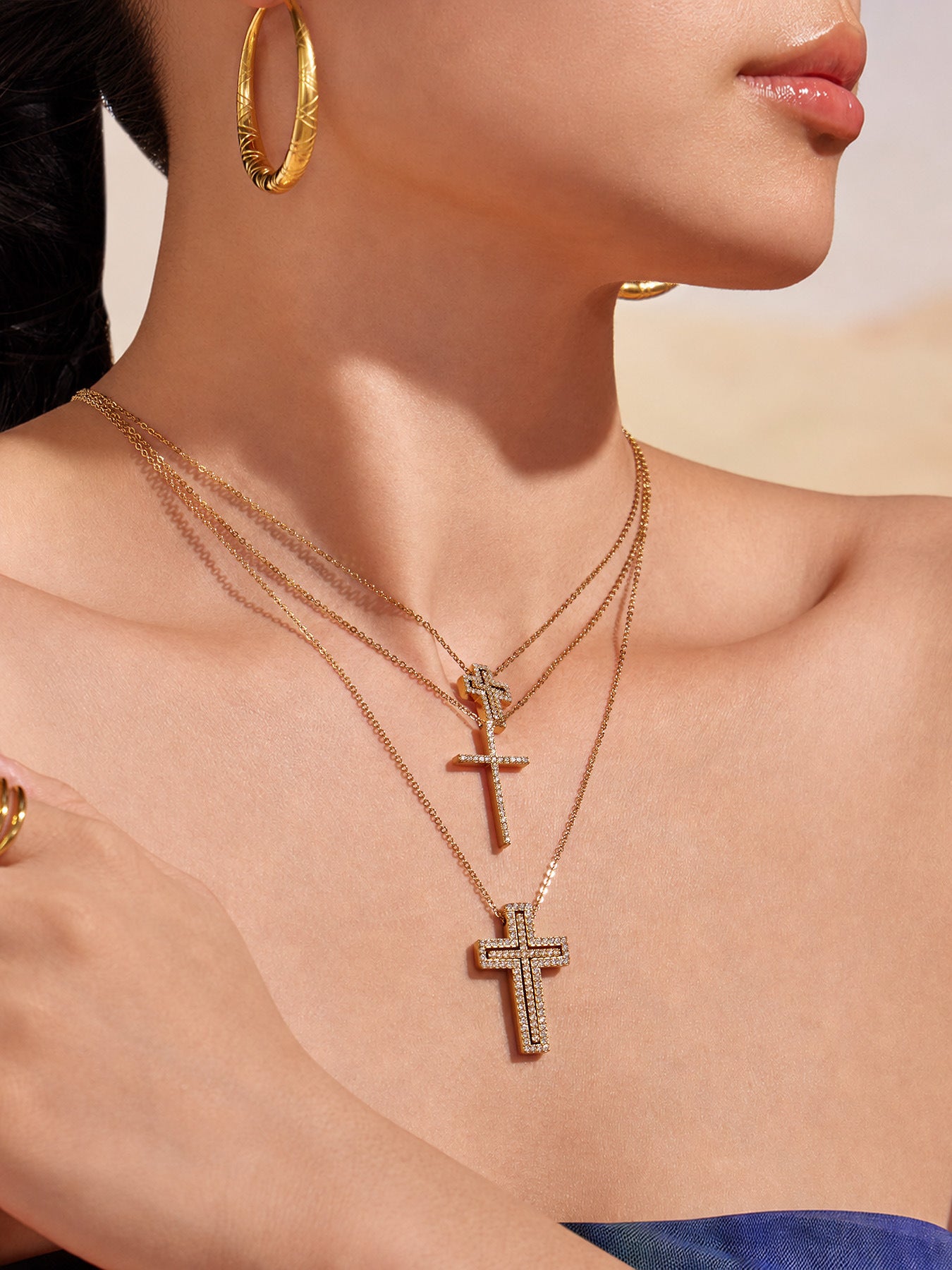 Open Frame Cross Necklace