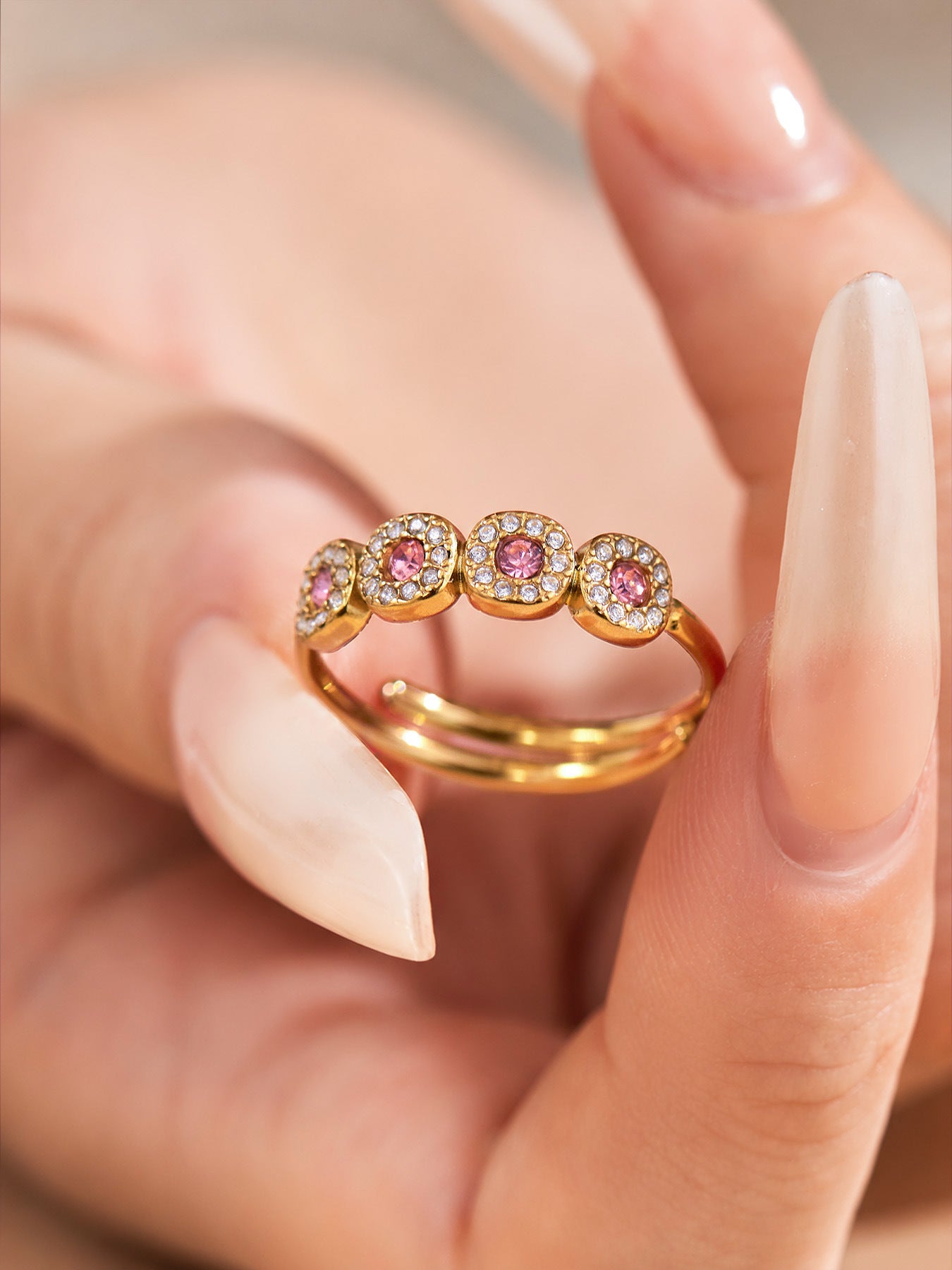 Petite Halo CZ Ring