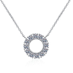 Shiny Classic Round Moissanite Circle Eternity Pendant