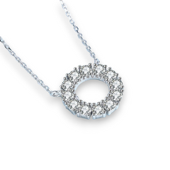 Shiny Classic Round Moissanite Circle Eternity Pendant