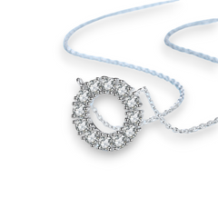 Shiny Classic Round Moissanite Circle Eternity Pendant