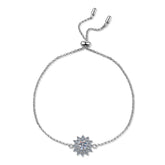Sunflower Design Round Moissanite Bracelet
