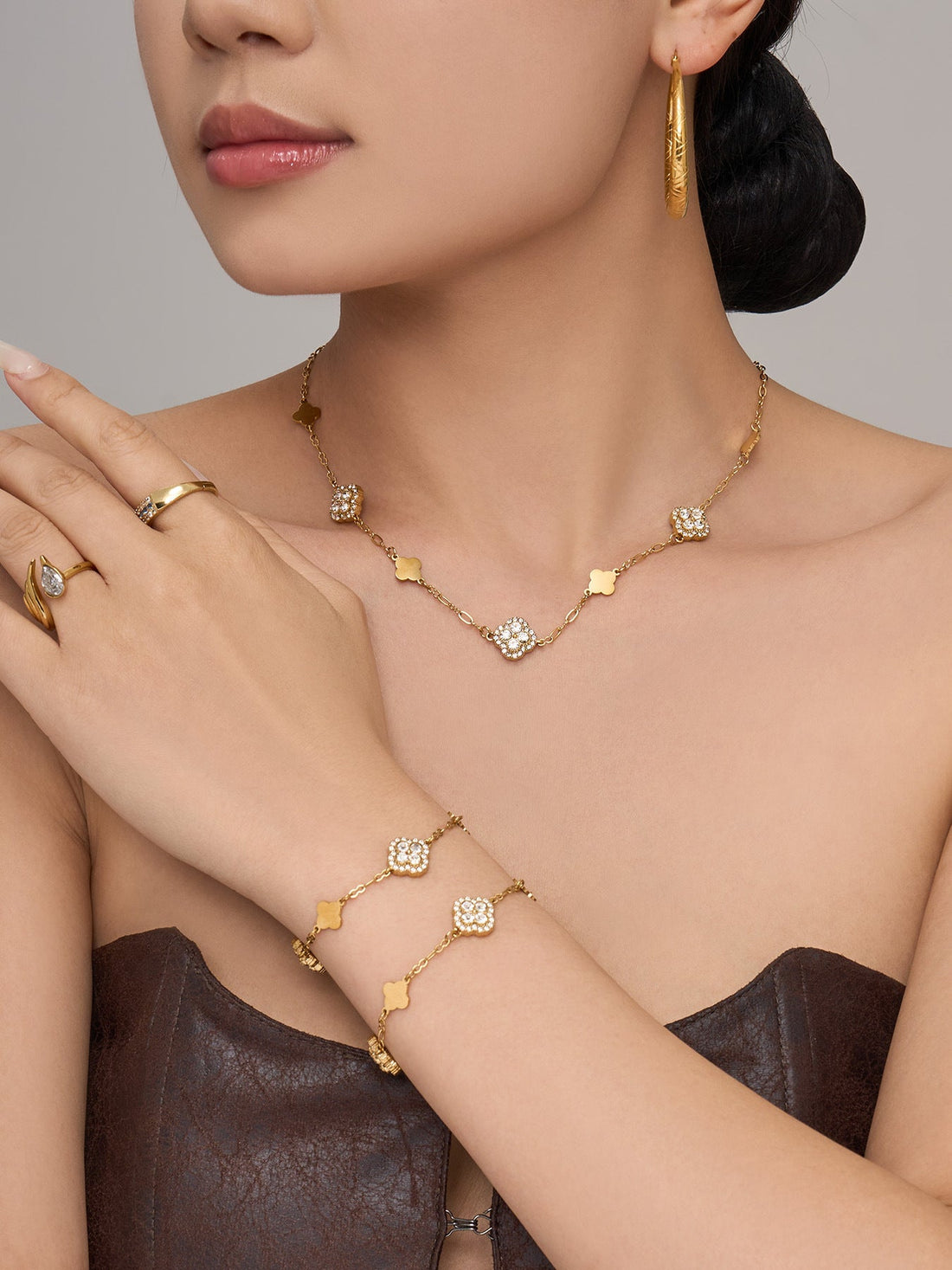 Vintage Pave Clover Collection