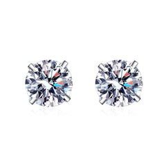 4-Prong Round Basket Stud Earrings