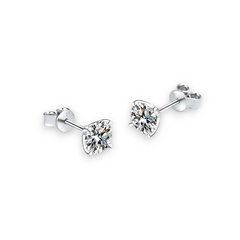 4-Prong Round Basket Stud Earrings