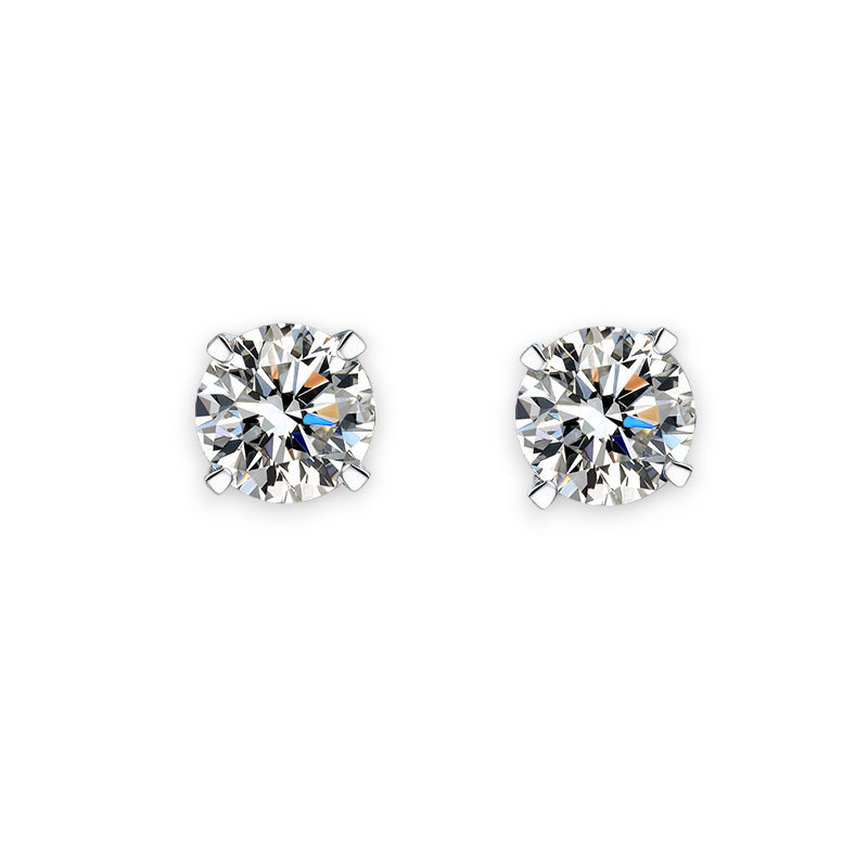 4-Prong Round Basket Stud Earrings