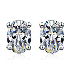 4-prong Oval Martini Moissanite Stud Earrings