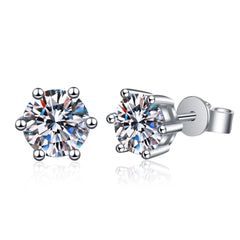 6-Prong Round Stud Earrings