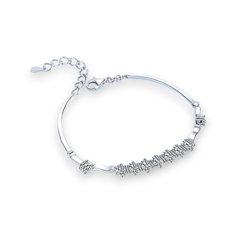 9-star Round Moissanite Bracelet