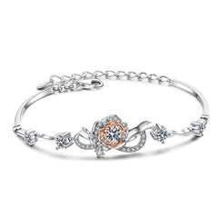 Addicted Floral Design Round Moissanite Bracelet