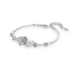 Addicted Floral Design Round Moissanite Bracelet