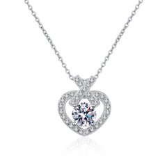 Addicted Round Moissanite Heart Shaped Pendant