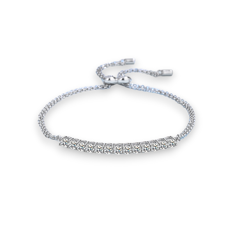 Adjustable Refine Round Moissanite Bracelet