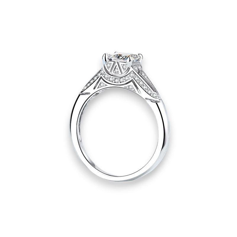 Antique Design Princess Cut Moissanite Ring