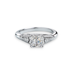 Antique Design Princess Cut Moissanite Ring