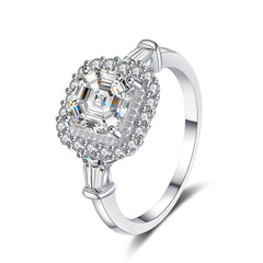 Asscher Fashion Inspired Moissanite Engagement Ring