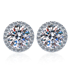 Halo Round Basket Stud Earrings