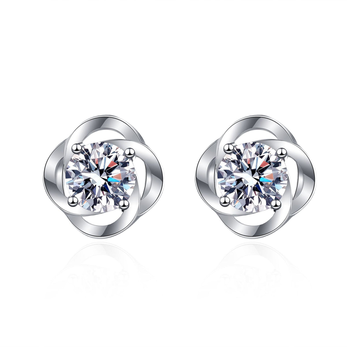 Floral Round Basket Stud Earrings