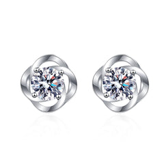 Floral Round Basket Stud Earrings