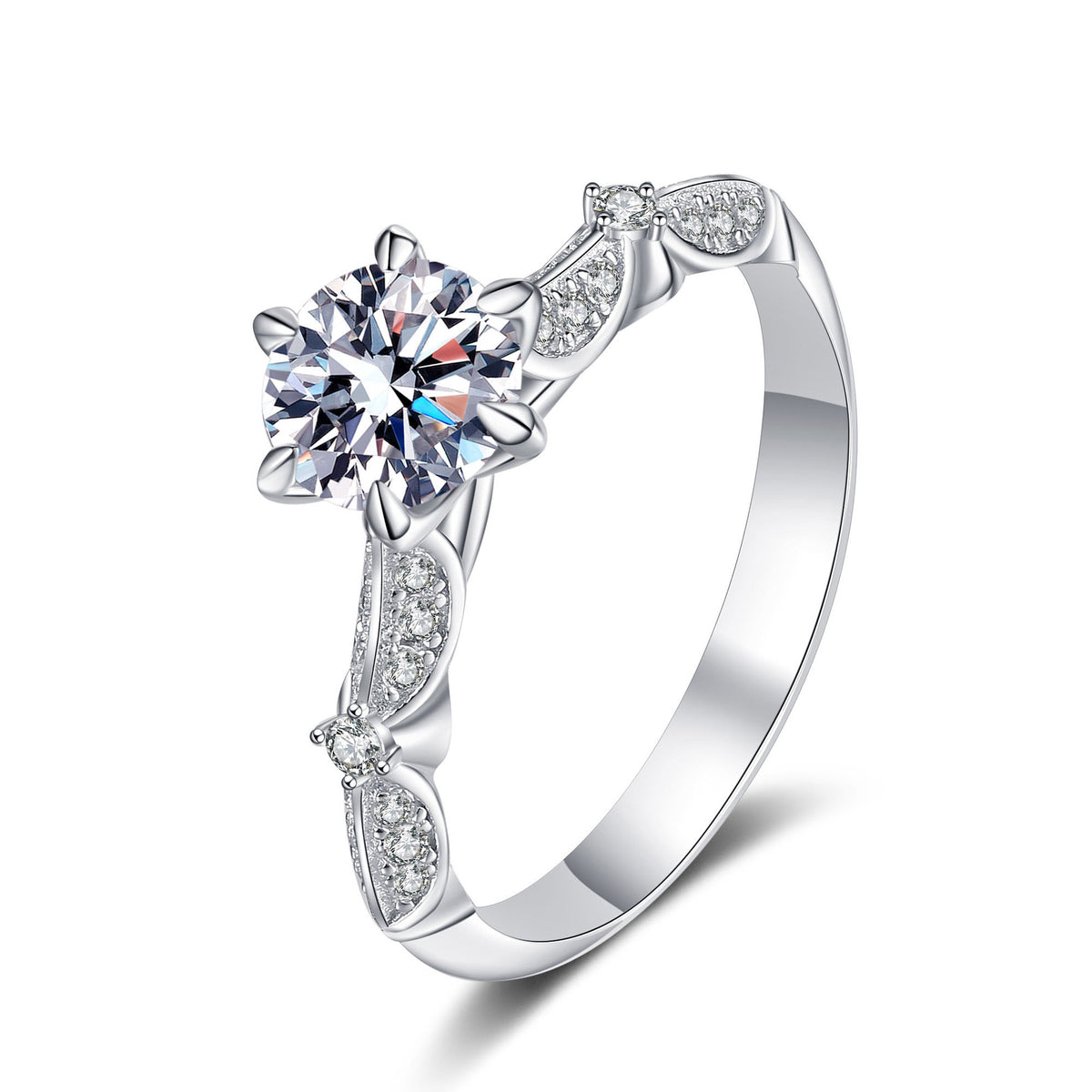 Celebration Design Moissanite Engagement Ring