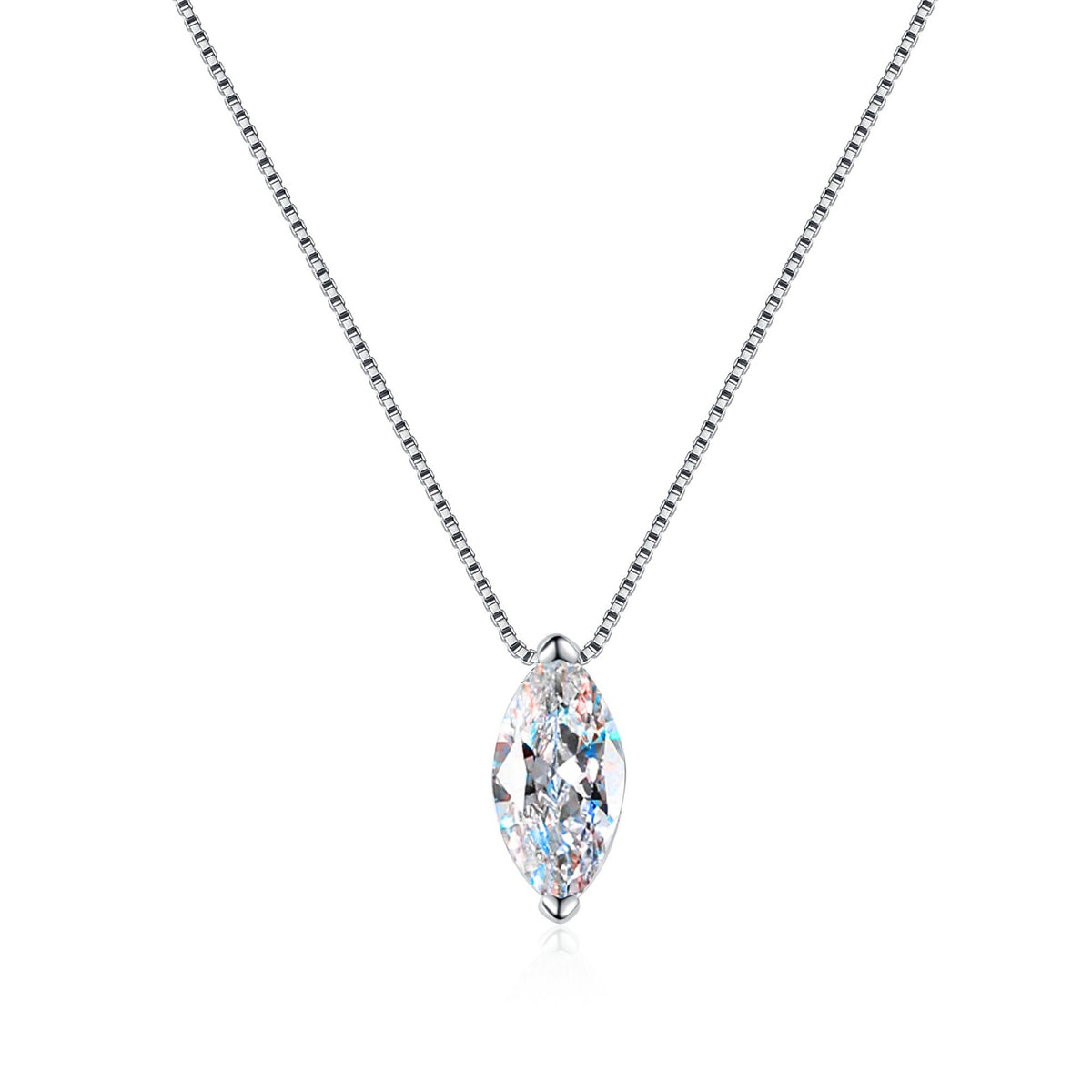 Classic Basket Marquise Solitaire Pendant